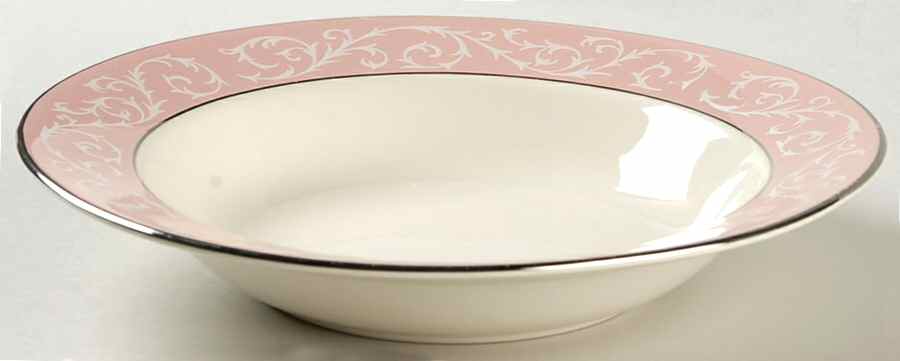 Filigree Pink Rim Soup Bowl by Harmony House China-1