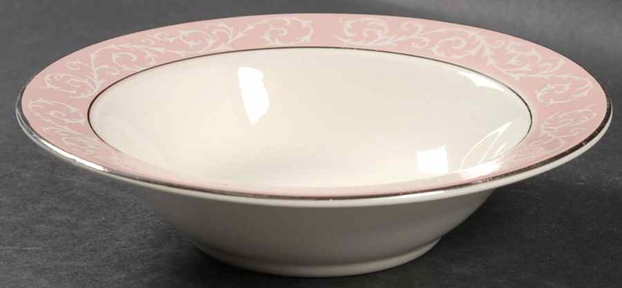 Filigree Pink Rim Fruit/Dessert (Sauce) Bowl by Harmony House China-1