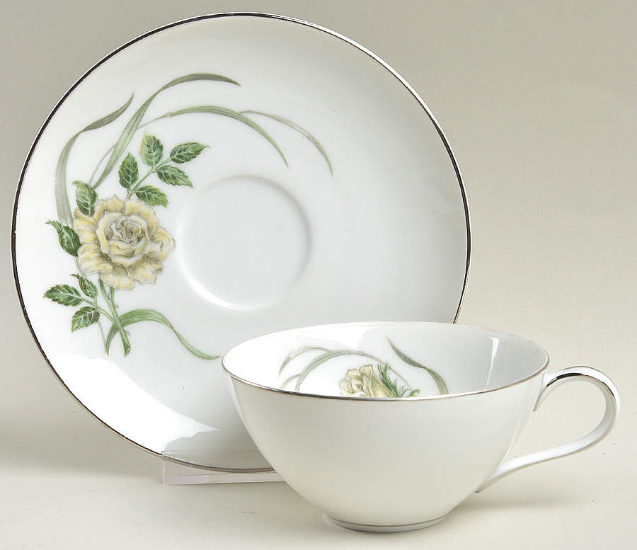 Fleur Flat Cup & Saucer Set by Harmony House China-1