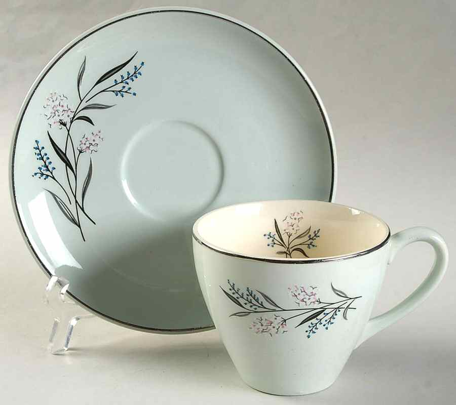 Gloria Flat Cup & Saucer Set by Harmony House China-1