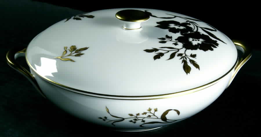 Golden Glory Round Covered Vegetable by Harmony House China-1
