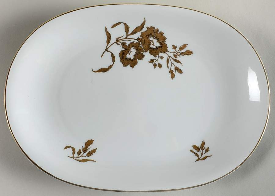 Golden Glory 11" Oval Serving Platter by Harmony House China-1