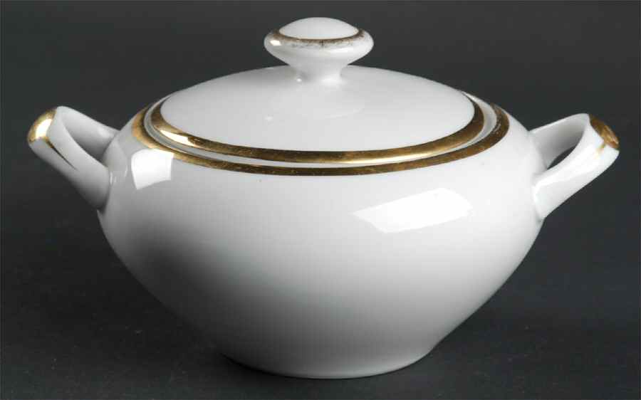 Golden Moderne Sugar Bowl & Lid by Harmony House China-1