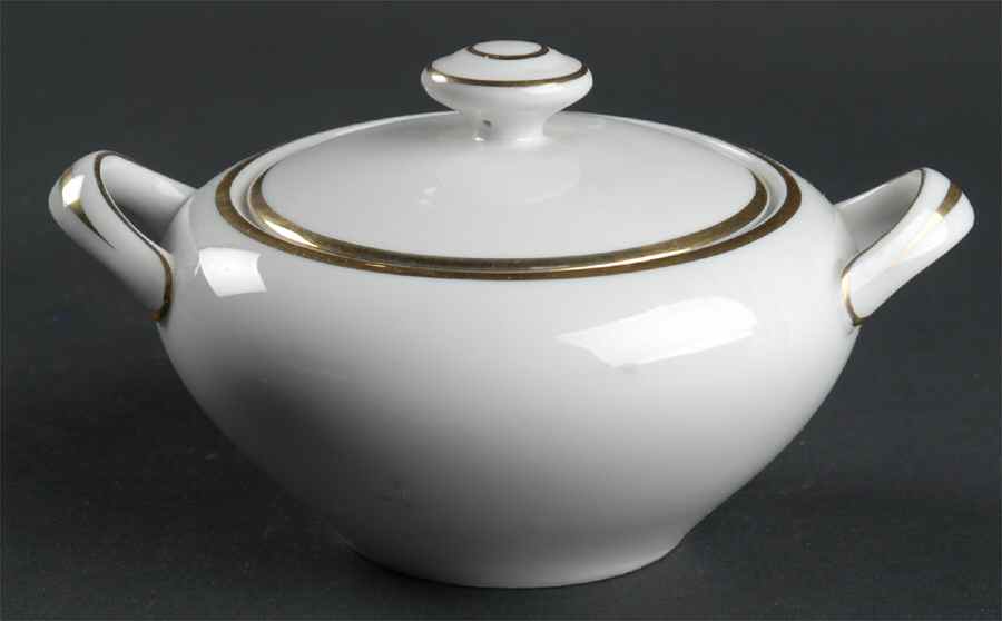 Golden Moderne Sugar Bowl & Lid by Harmony House China-1