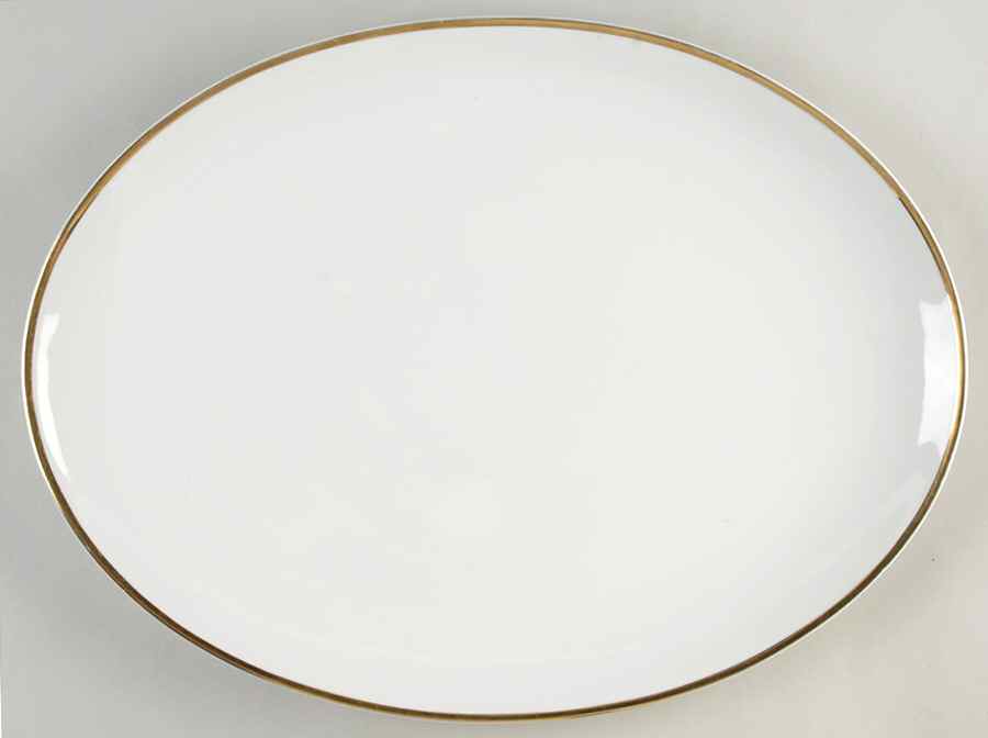 Golden Moderne 16" Oval Serving Platter by Harmony House China-1