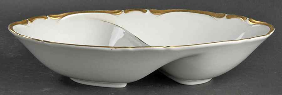 Golden Starlight 11" Oval Divided Vegetable Bowl by Harmony House China-1