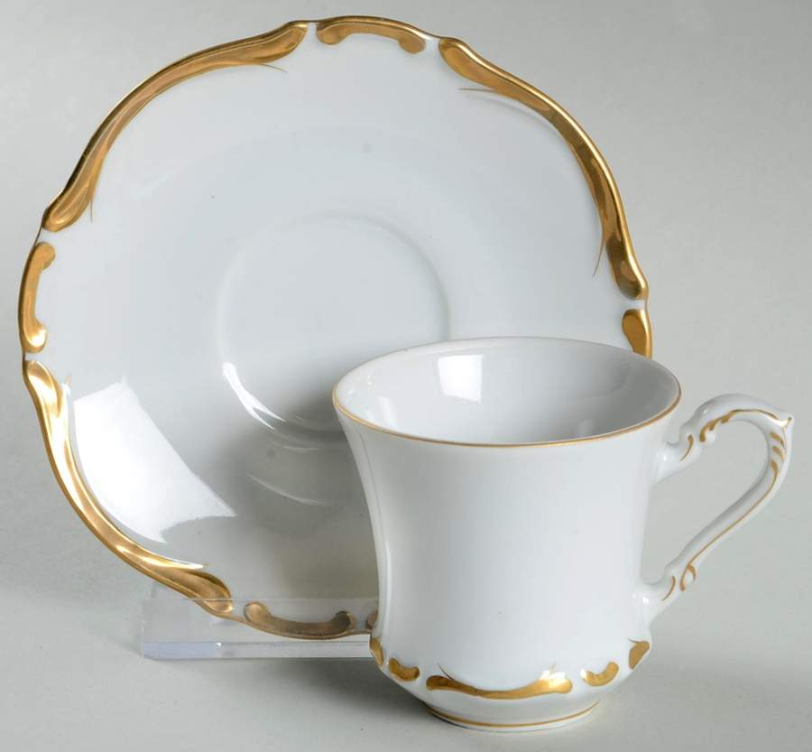 Golden Starlight Flat Demitasse Cup & Saucer Set by Harmony House China-1