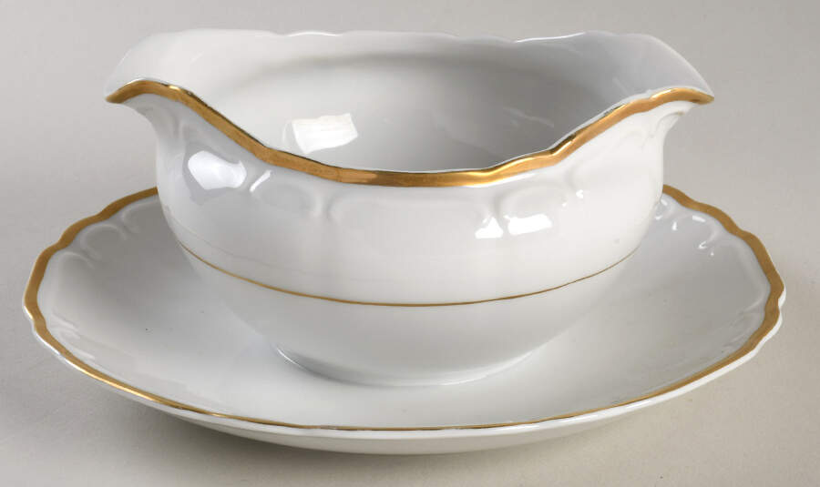 Golden Sonata Gravy Boat with Attached Underplate by Harmony House China-1