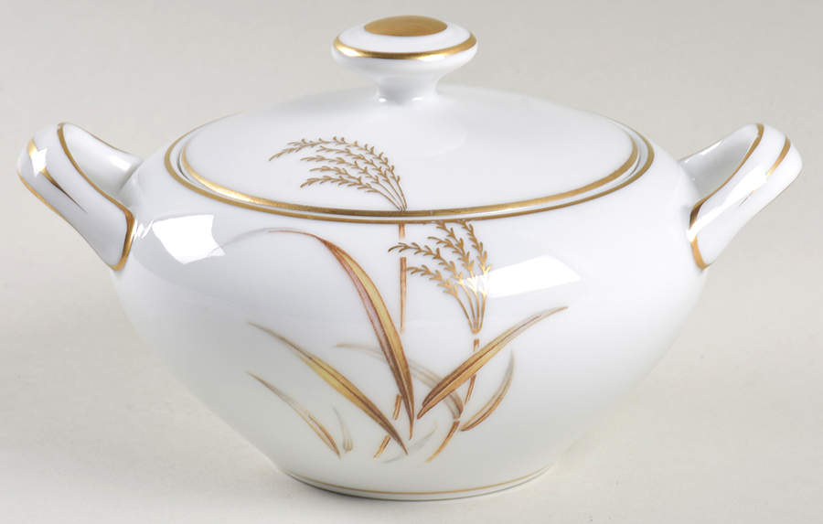 Golden Wheat Sugar Bowl & Lid by Harmony House China-1
