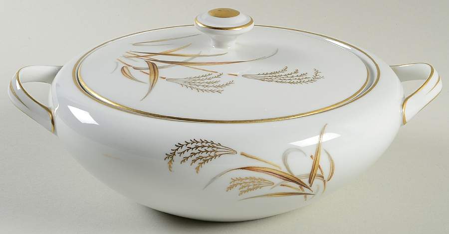 Golden Wheat Round Covered Vegetable by Harmony House China-1