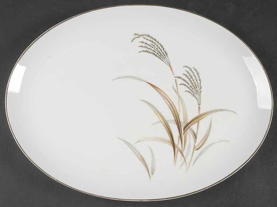 Golden Wheat 14" Oval Serving Platter by Harmony House China-1