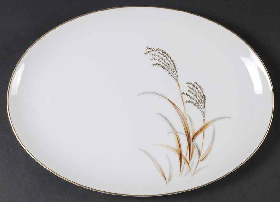 Golden Wheat 12" Oval Serving Platter by Harmony House China-1