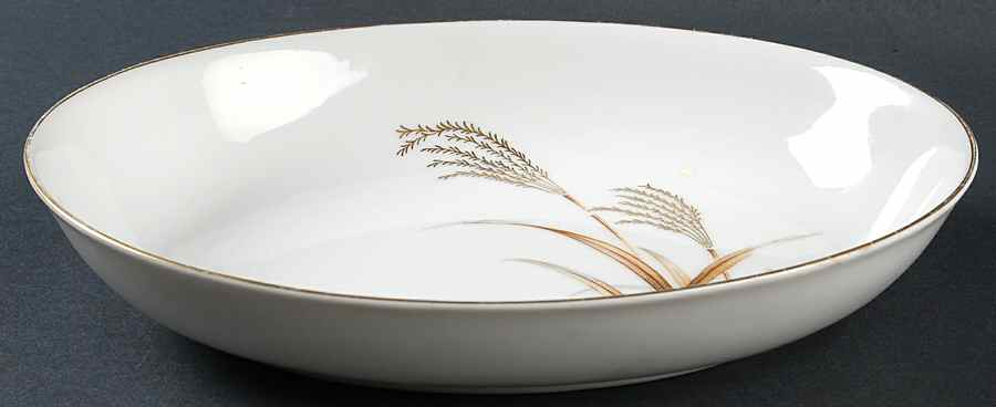Golden Wheat 10" Oval Vegetable Bowl by Harmony House China-1