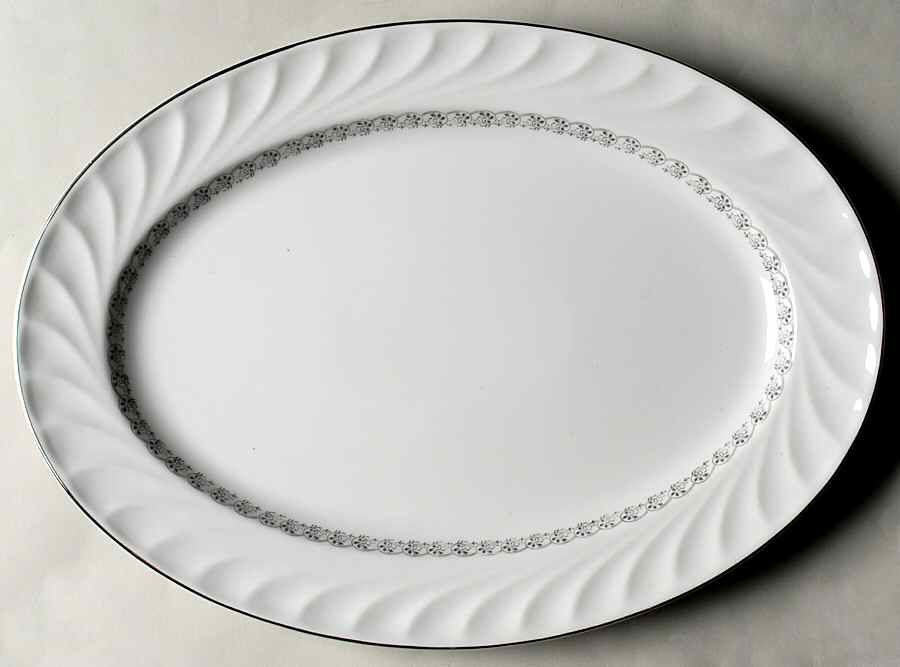Grey Swirl 14" Oval Serving Platter by Harmony House China-1