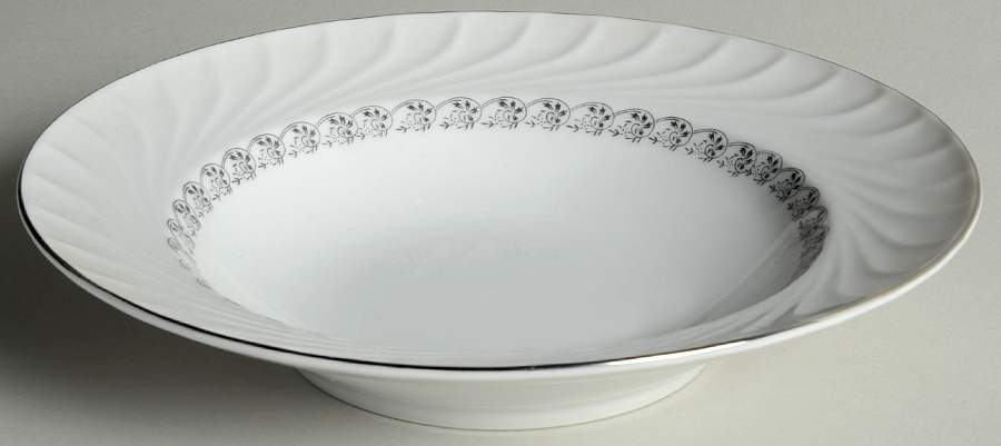 Grey Swirl Rim Soup Bowl by Harmony House China-1