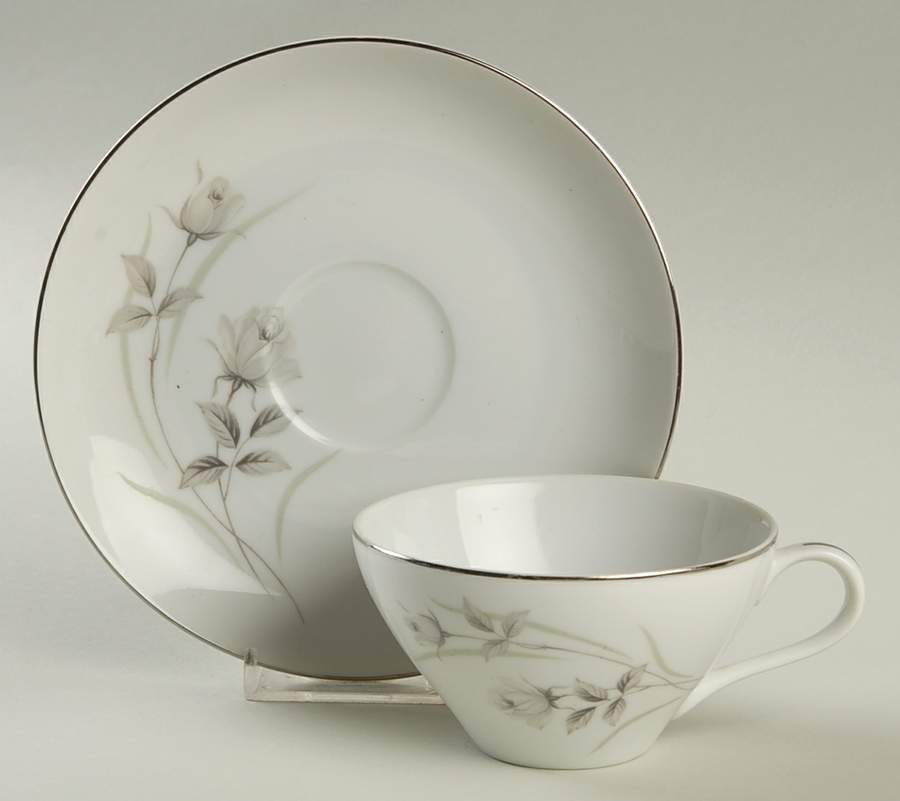 Harmony Rose Flat Cup & Saucer Set by Harmony House China-1
