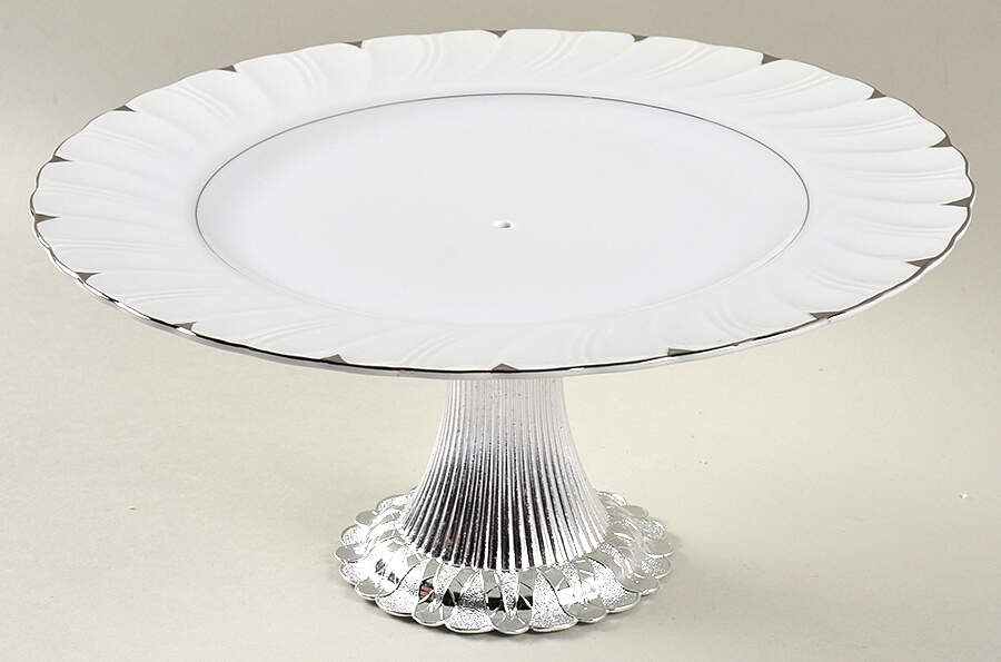 Heirloom Cake Stand with 4"-5" Metal Pedestal  Hc by Harmony House China-1