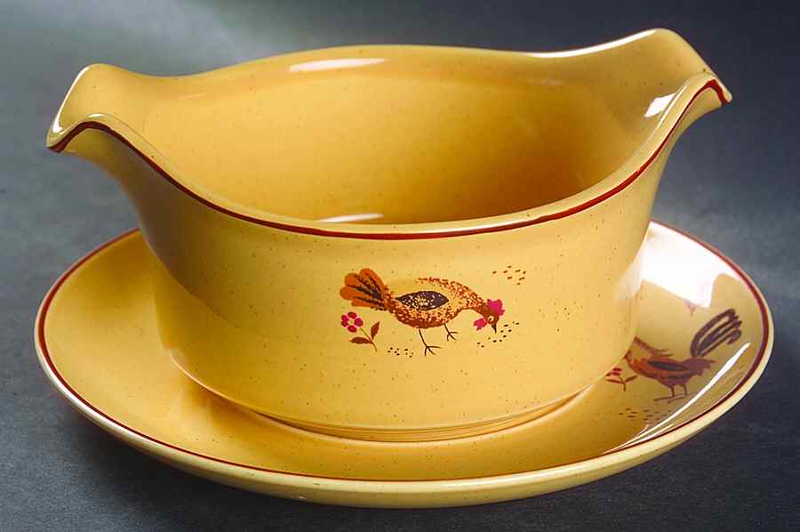 Honey Hen Gravy Boat & Underplate by Harmony House China-1