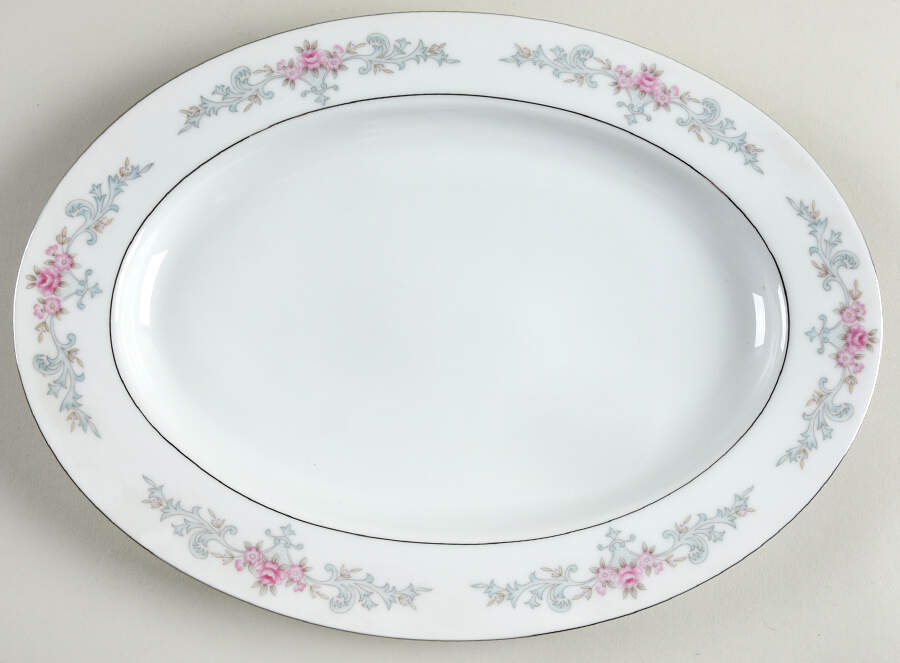 Jennifer 12" Oval Serving Platter by Harmony House China-1