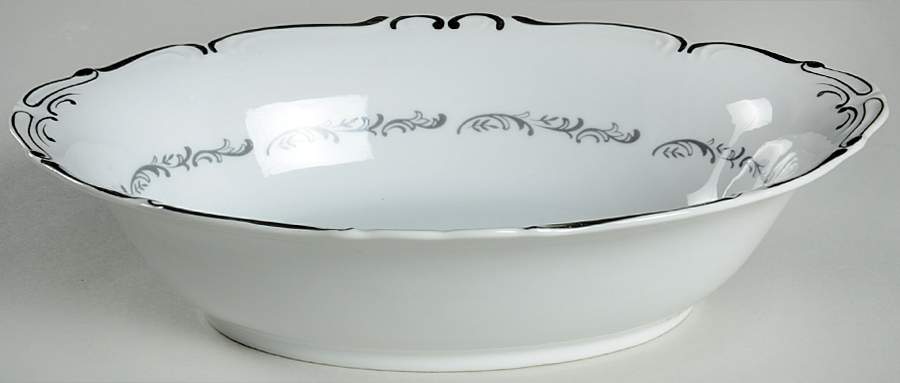 Lattice White 10" Oval Vegetable Bowl by Harmony House China-1