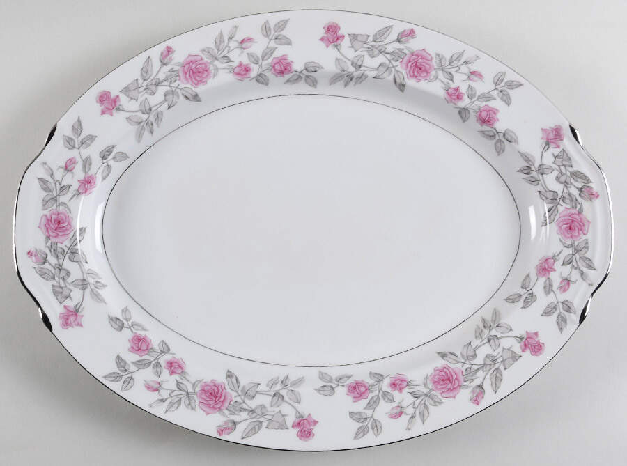 Laura Charcoal 16" Oval Serving Platter by Harmony House China-1