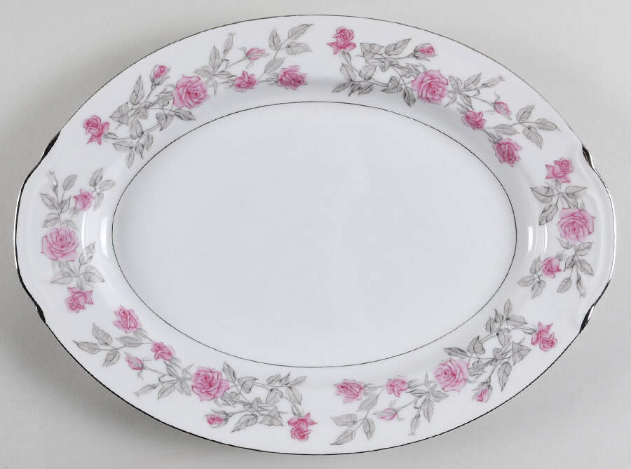 Laura Charcoal 12" Oval Serving Platter by Harmony House China-1