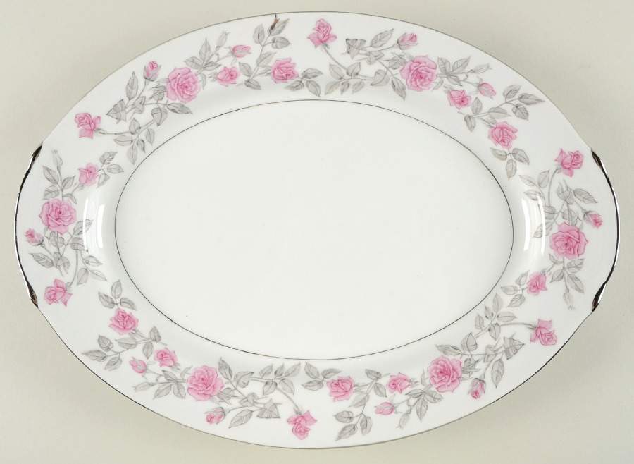 Laura Charcoal 14" Oval Serving Platter by Harmony House China-1