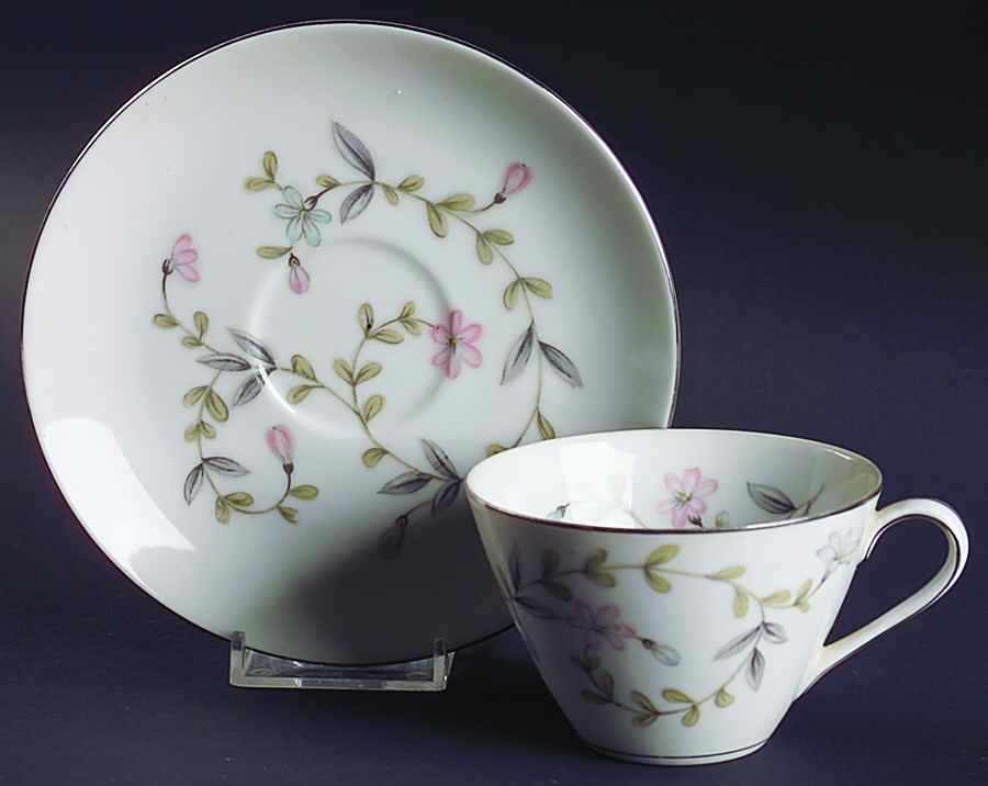 Linda Flat Cup & Saucer Set by Harmony House China-1