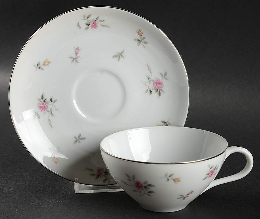 Lorraine Flat Cup & Saucer Set by Harmony House China-1