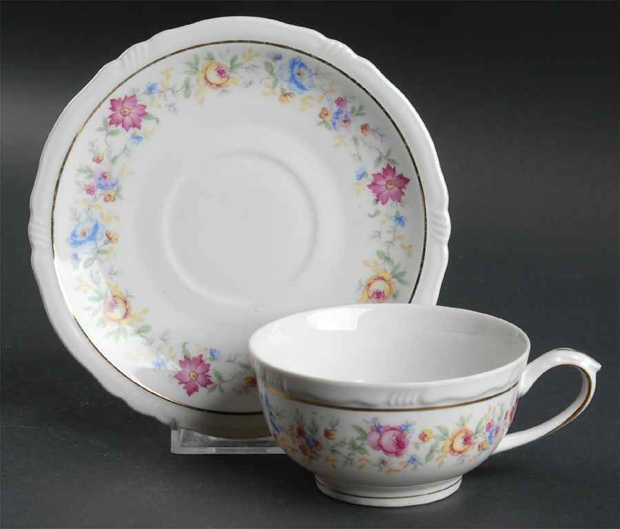 Lucerne Flat Cup & Saucer Set by Harmony House China-1