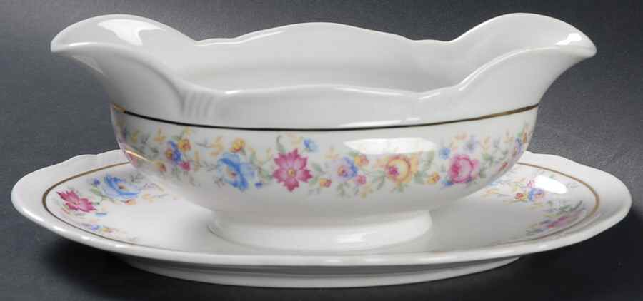 Lucerne Gravy Boat with Attached Underplate by Harmony House China-1