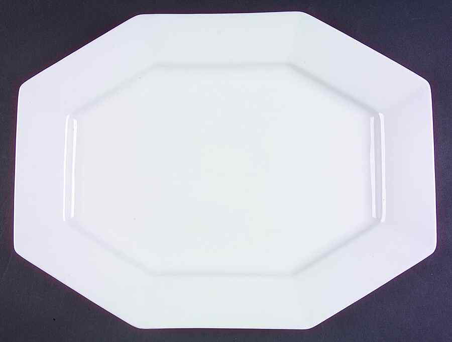 Lynette White 15" Oval Serving Platter by Harmony House China-1