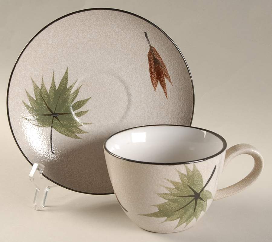 Maple Leaf Flat Cup & Saucer Set by Harmony House China-1