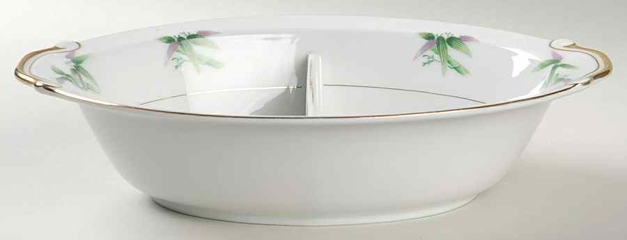 Mandarin 10" Oval Divided Vegetable Bowl by Harmony House China-1