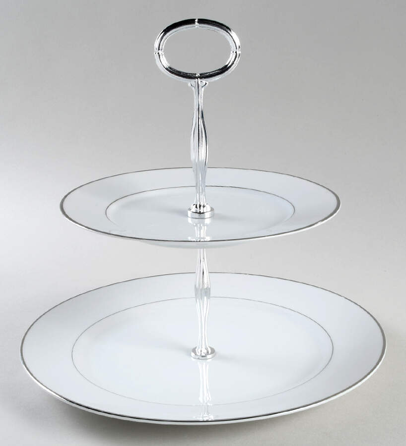 Mary 6 5/8"-10"  2 Tiered Serving Tray (Dp, Sp) HC by Harmony House China-1