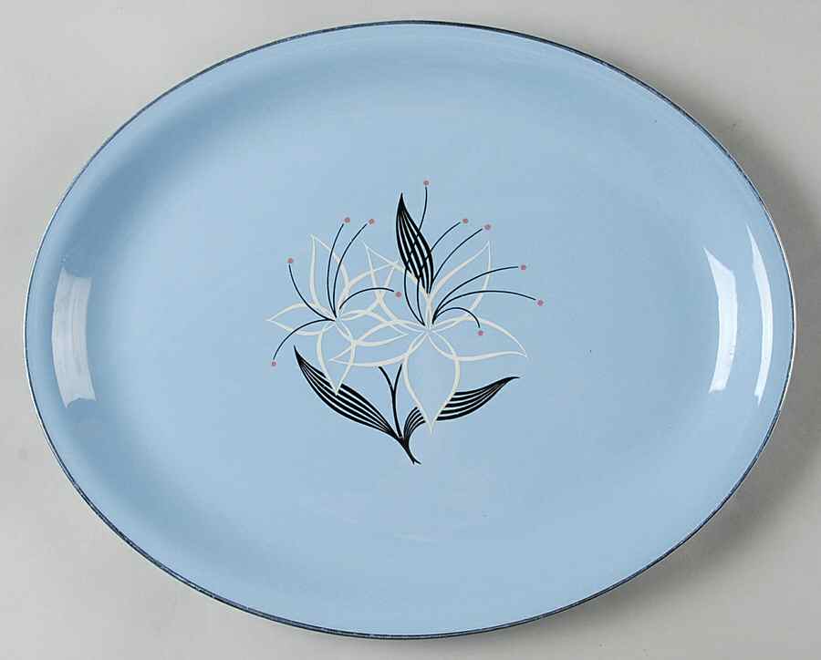 Marcia Pacific Blue 13" Oval Serving Platter by Harmony House China-1
