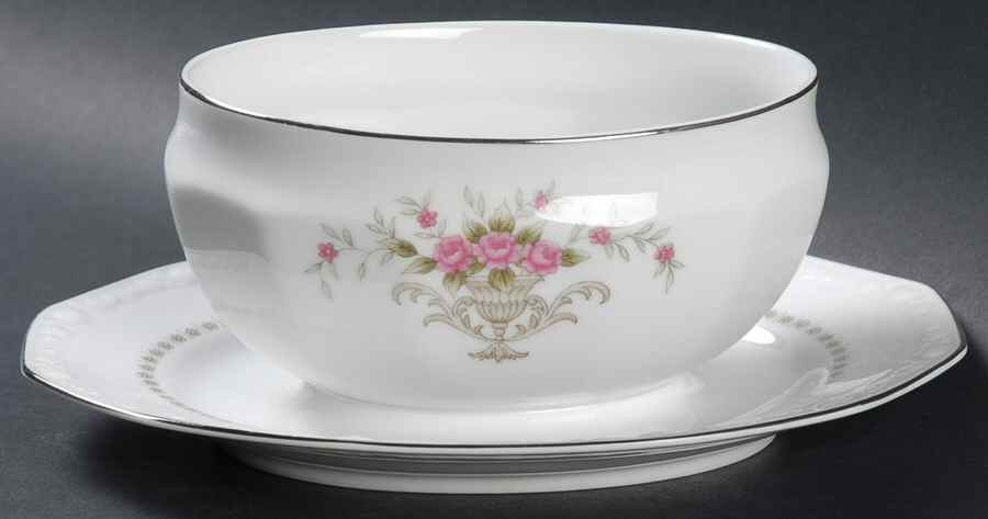 Michelle Gravy Boat with Attached Underplate by Harmony House China-1