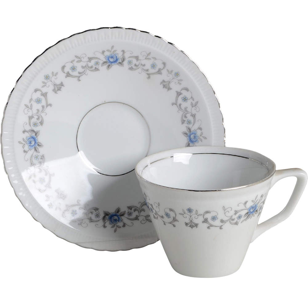 Minuet Flat Cup & Saucer Set by Harmony House China-1