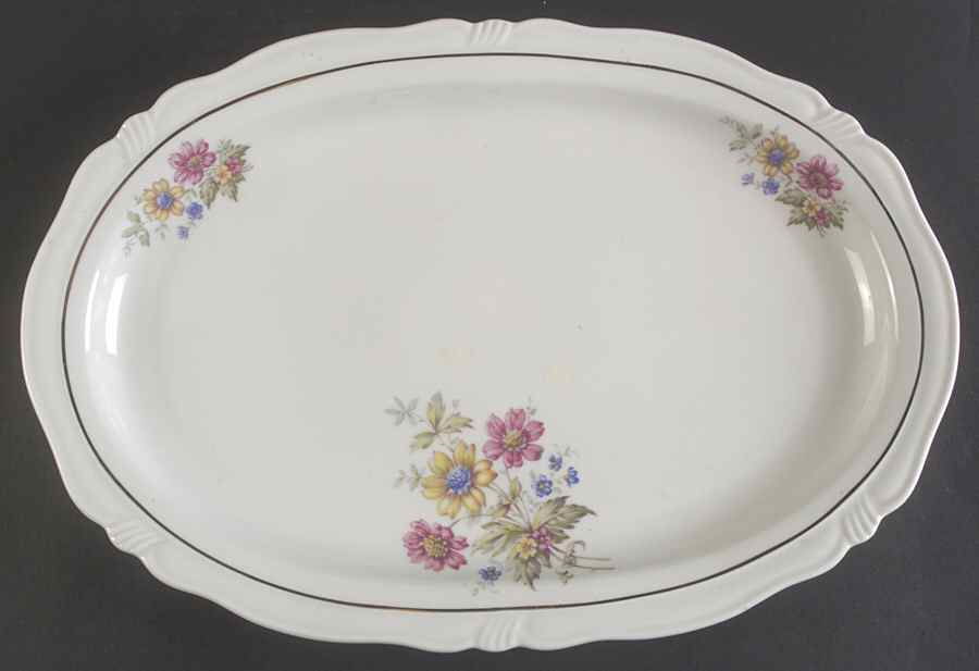 Minuet 15" Oval Serving Platter by Harmony House China-1