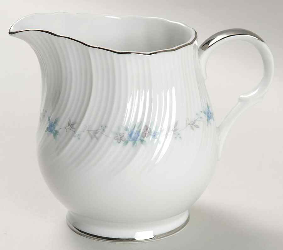Monticello Blue (Platinum Trim) Creamer by Harmony House China-1