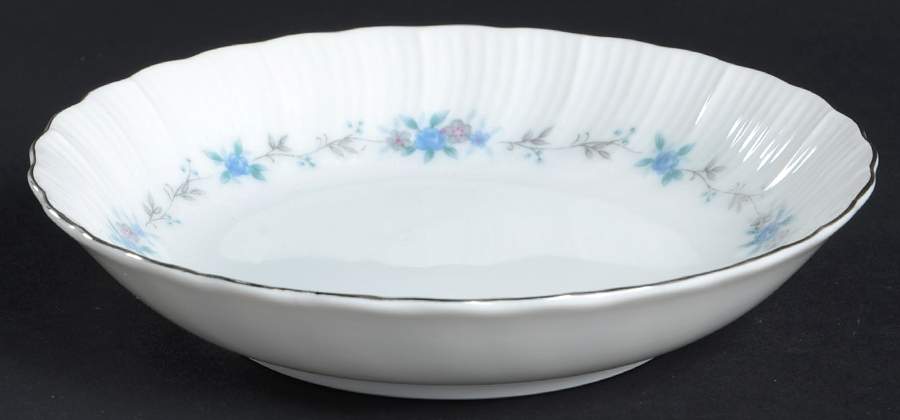 Monticello Blue (Platinum Trim) Fruit/Dessert (Sauce) Bowl by Harmony House China-1