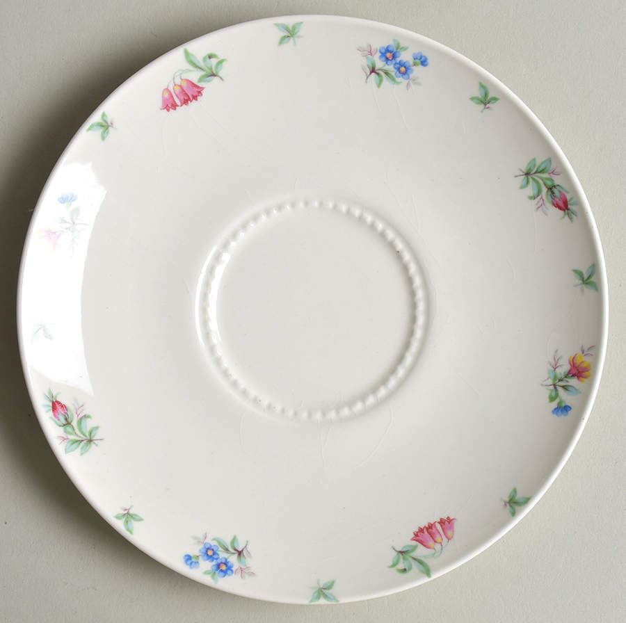 Monticello Pink and Blue (No Trim) Saucer by Harmony House China-1