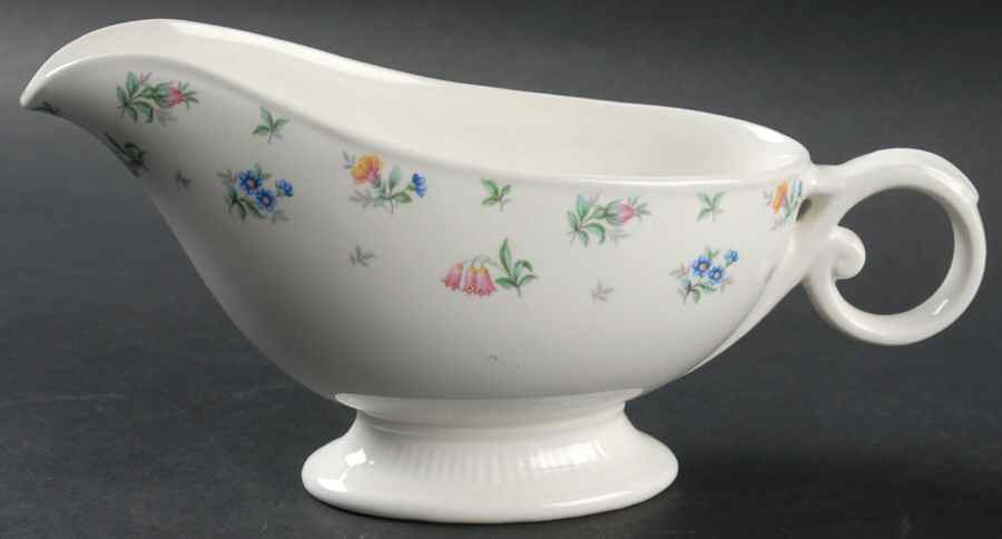 Monticello Pink and Blue (No Trim) Gravy Boat by Harmony House China-1