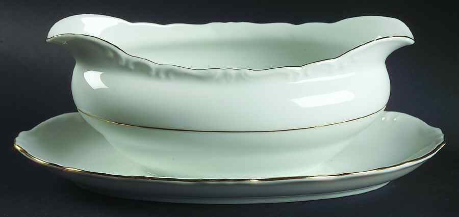 Nola Gravy Boat with Attached Underplate by Harmony House China-1