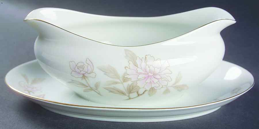 Patricia Gravy Boat with Attached Underplate by Harmony House China-1