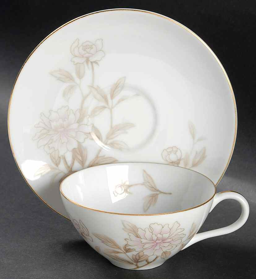 Patricia Flat Cup & Saucer Set by Harmony House China-1