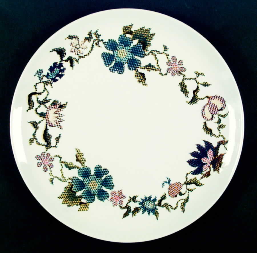 Petit Point 12" Chop Plate (Round Platter) by Harmony House China-1