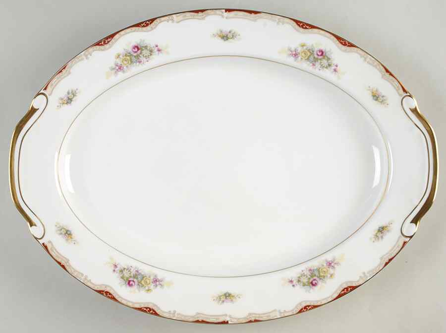 Petite Rose 16" Oval Serving Platter by Harmony House China-1