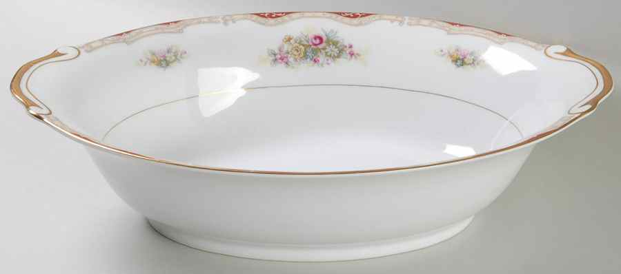 Petite Rose 10" Oval Vegetable Bowl by Harmony House China-1