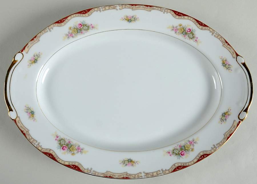 Petite Rose 14" Oval Serving Platter by Harmony House China-1